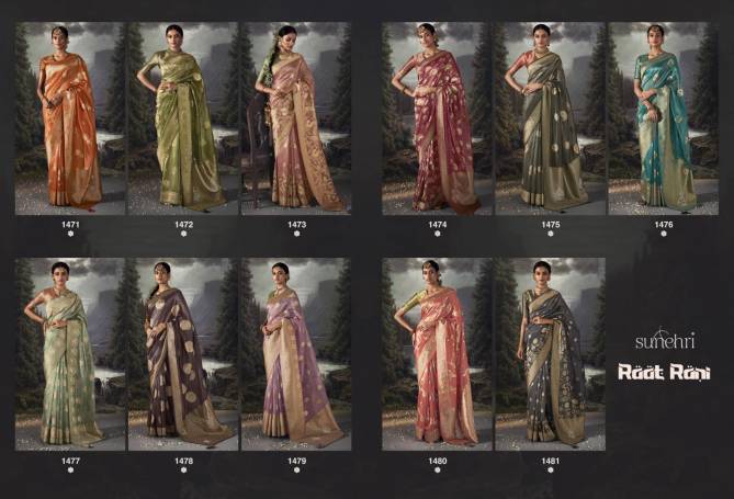 RaatRani By Kimora Organza Banarasi Designer Saree Catalog